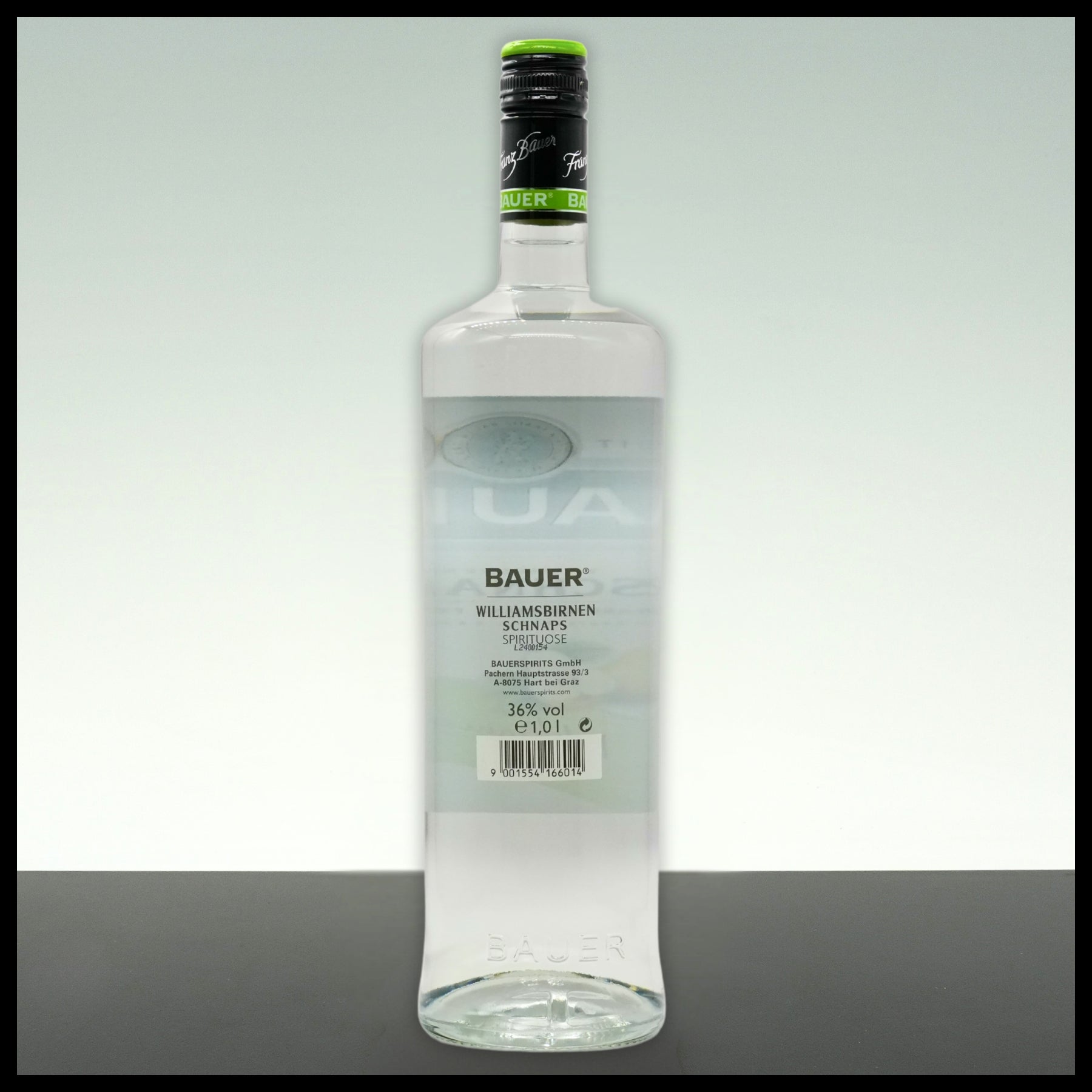 Bauer Williamsbirnen Schnaps 1L - 36% Vol. - Trinklusiv